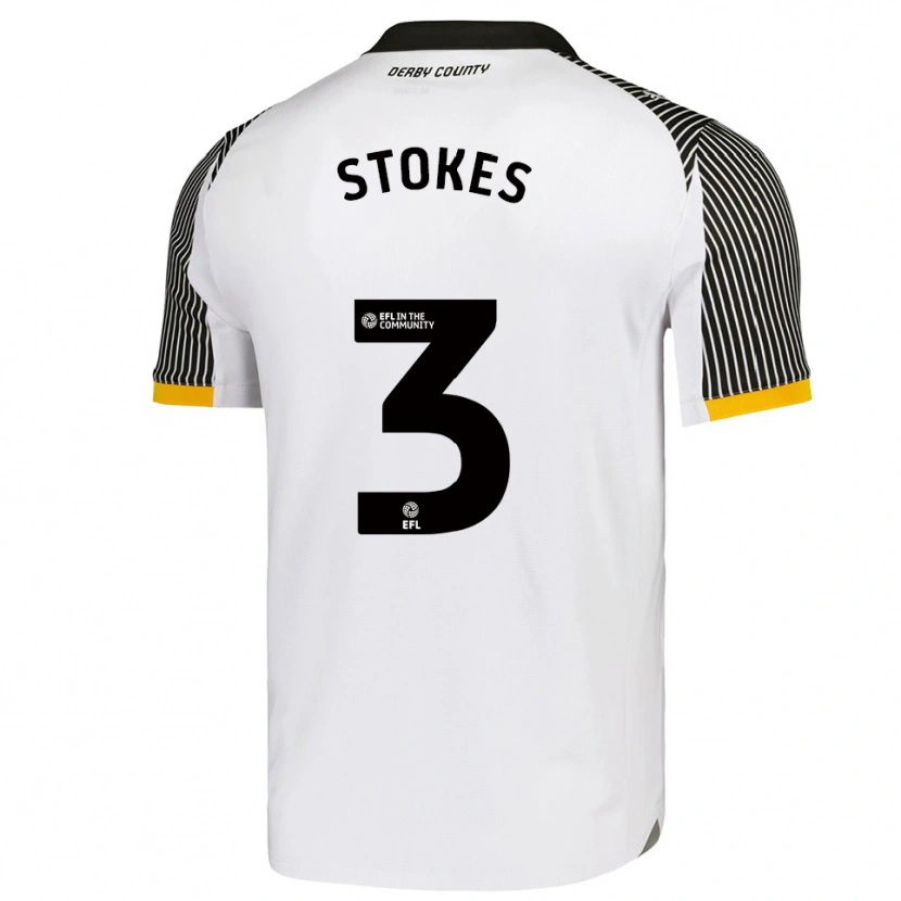 Danxen Kinderen George Stokes #3 Wit Zwart Thuisshirt Thuistenue 2025/26 T-Shirt