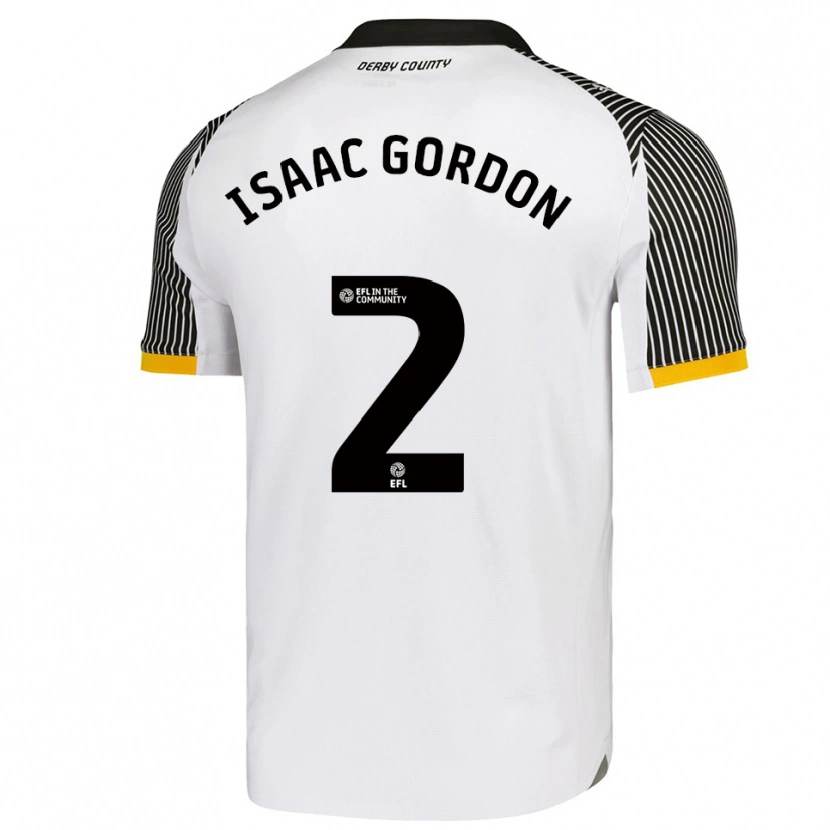 Danxen Kinderen Isaac Gordon #2 Wit Zwart Thuisshirt Thuistenue 2025/26 T-Shirt