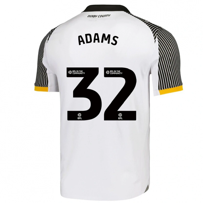 Danxen Kinderen Ebou Adams #32 Wit Zwart Thuisshirt Thuistenue 2025/26 T-Shirt