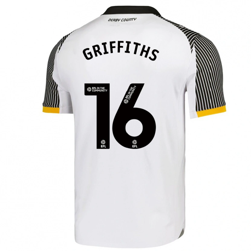 Danxen Kinderen Euan Griffiths #16 Wit Zwart Thuisshirt Thuistenue 2025/26 T-Shirt