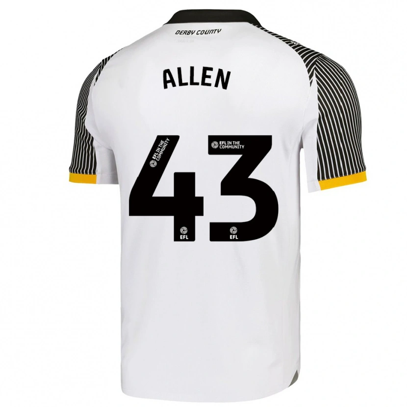 Danxen Kinderen Cruz Allen #43 Wit Zwart Thuisshirt Thuistenue 2025/26 T-Shirt