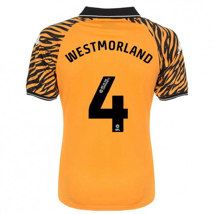 Danxen Kinderen Emma Westmorland #4 Oranje Zwart Thuisshirt Thuistenue 2025/26 T-Shirt
