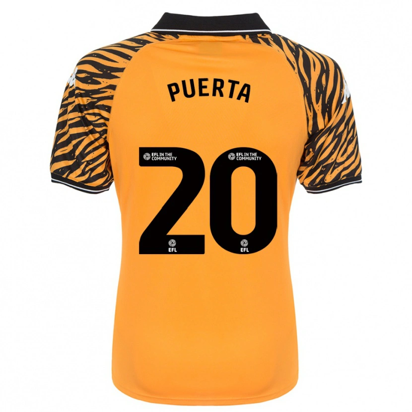 Danxen Kinderen Gustavo Puerta #20 Oranje Zwart Thuisshirt Thuistenue 2025/26 T-Shirt