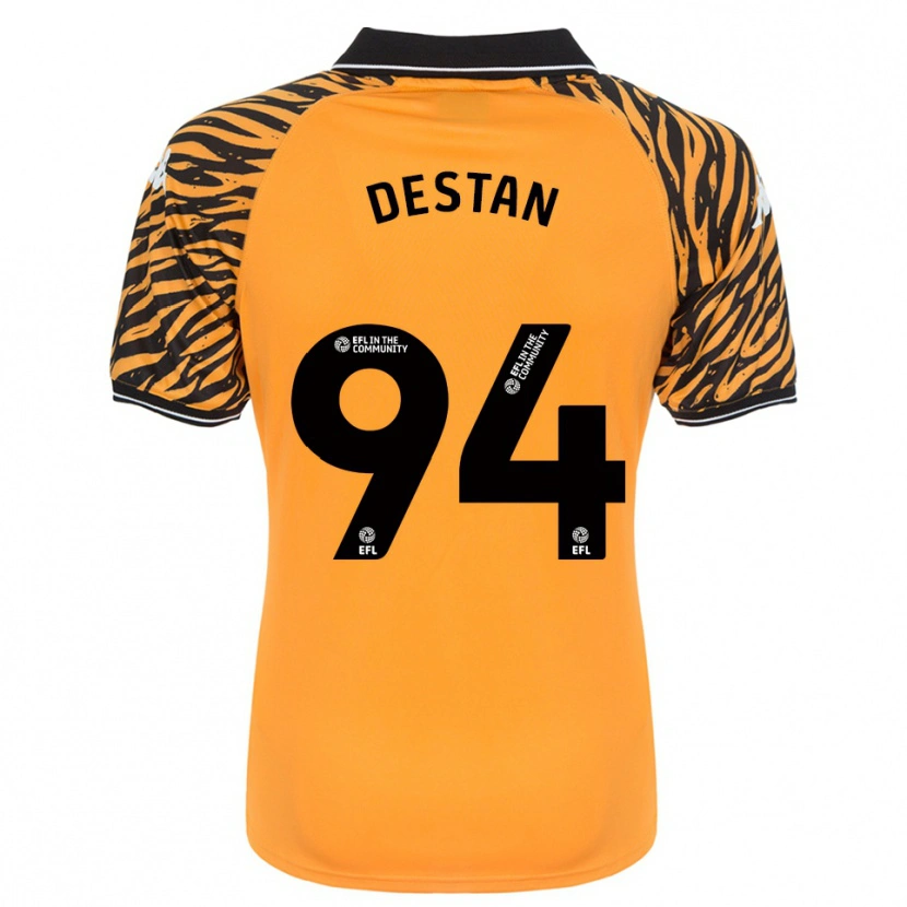 Danxen Kinderen Enis Destan #94 Oranje Zwart Thuisshirt Thuistenue 2025/26 T-Shirt