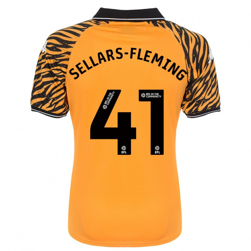 Danxen Kinderen Tyrell Sellars-Fleming #41 Oranje Zwart Thuisshirt Thuistenue 2025/26 T-Shirt