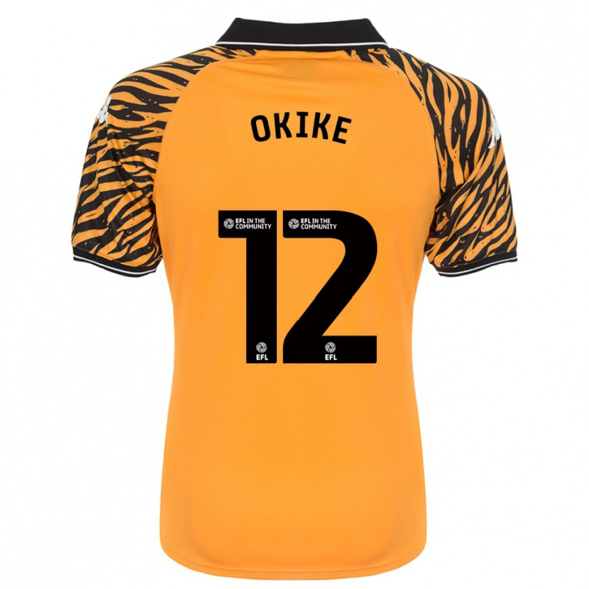 Danxen Kinderen Calvin Okike #12 Oranje Zwart Thuisshirt Thuistenue 2025/26 T-Shirt
