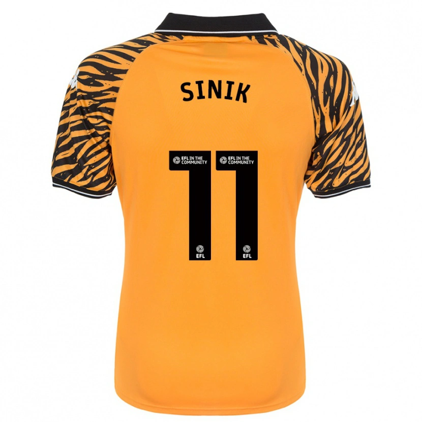 Danxen Kinderen Doğukan Sinik #11 Oranje Zwart Thuisshirt Thuistenue 2025/26 T-Shirt