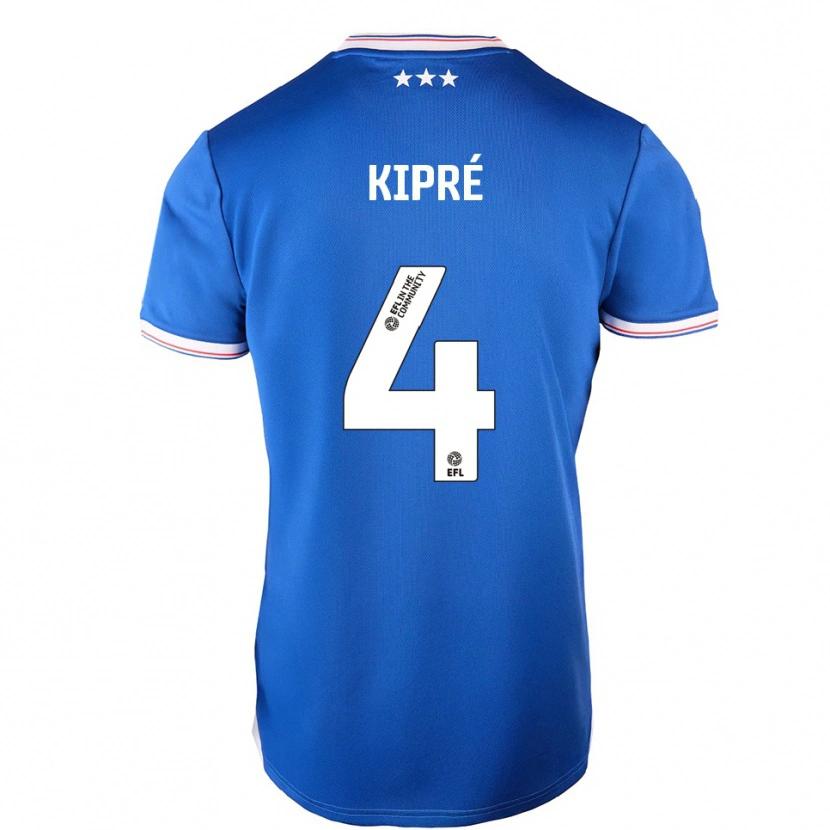 Danxen Kinderen Cédric Kipré #4 Blauw Wit Thuisshirt Thuistenue 2025/26 T-Shirt