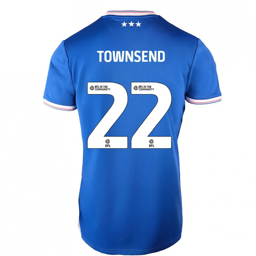 Danxen Kinderen Conor Townsend #22 Blauw Wit Thuisshirt Thuistenue 2025/26 T-Shirt