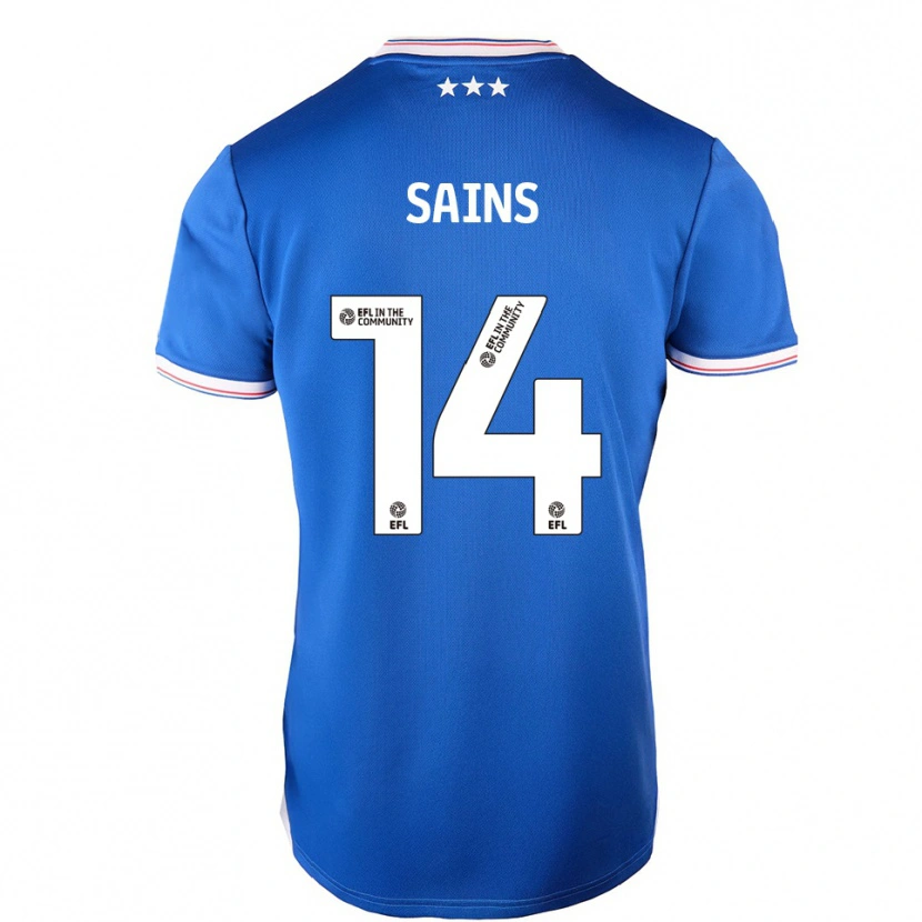 Danxen Kinderen Bobby Sains #14 Blauw Wit Thuisshirt Thuistenue 2025/26 T-Shirt