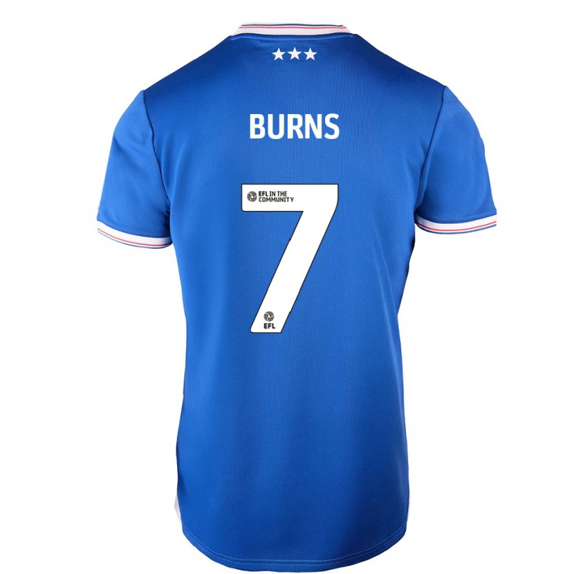 Danxen Kinderen Wes Burns #7 Blauw Wit Thuisshirt Thuistenue 2025/26 T-Shirt