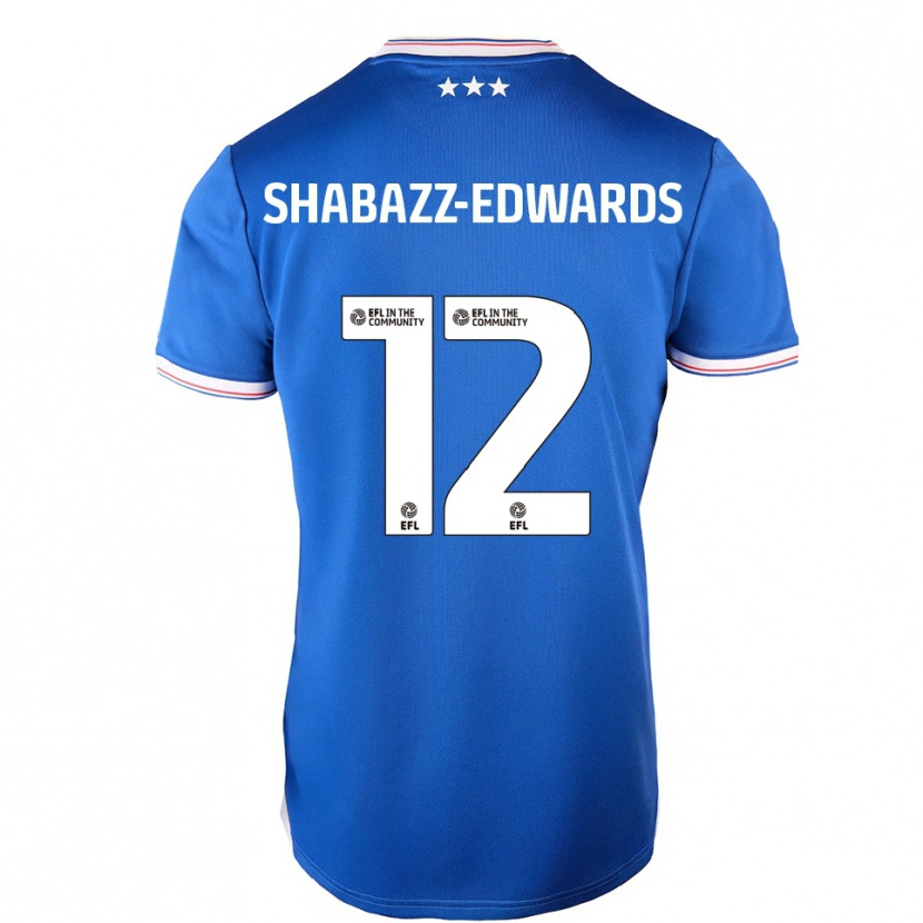 Danxen Kinderen Walker Shabazz-Edwards #12 Blauw Wit Thuisshirt Thuistenue 2025/26 T-Shirt