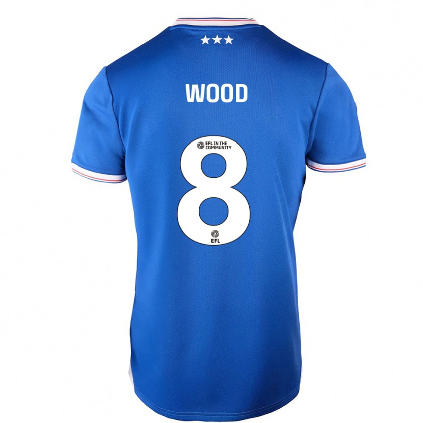 Danxen Kinderen Charlie Wood #8 Blauw Wit Thuisshirt Thuistenue 2025/26 T-Shirt