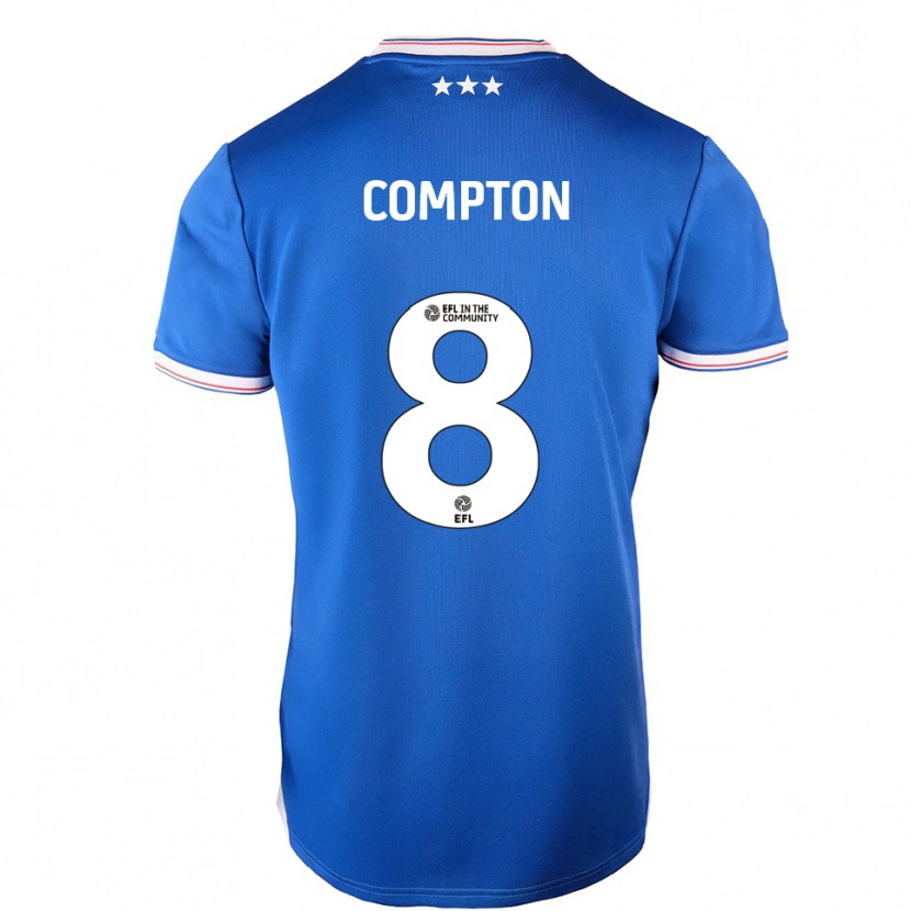 Danxen Kinderen Charlie Compton #8 Blauw Wit Thuisshirt Thuistenue 2025/26 T-Shirt