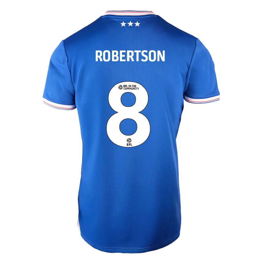 Danxen Kinderen Kyra Robertson #8 Blauw Wit Thuisshirt Thuistenue 2025/26 T-Shirt