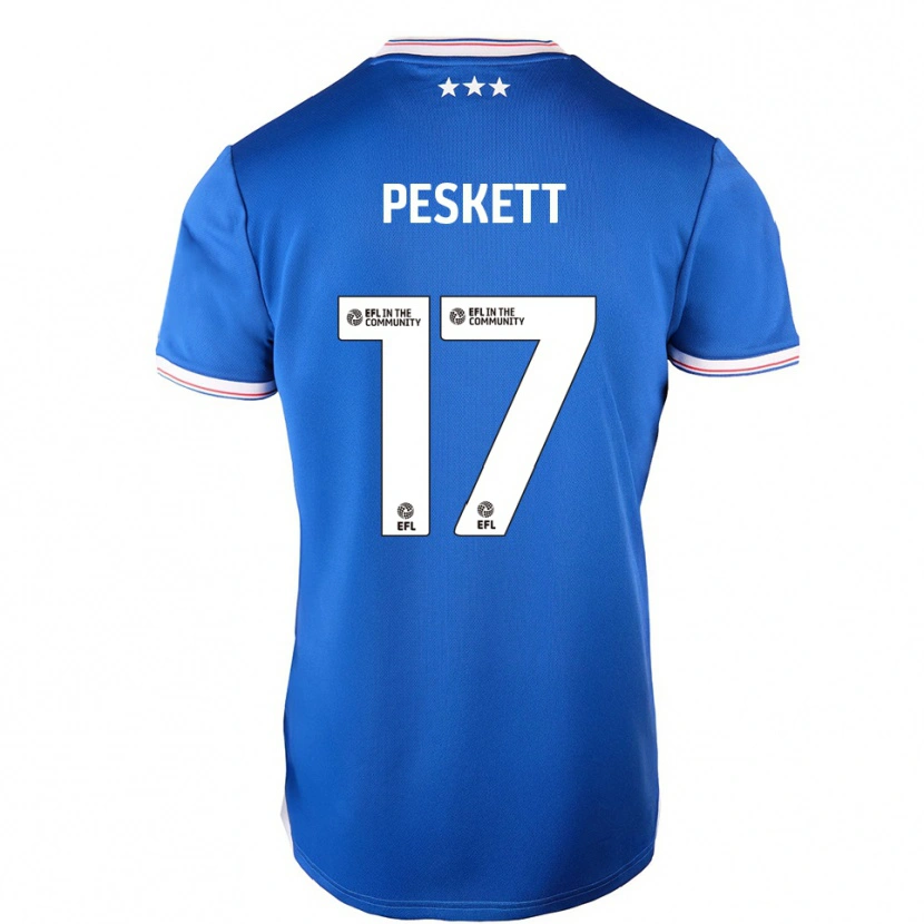 Danxen Kinderen Sophie Peskett #17 Blauw Wit Thuisshirt Thuistenue 2025/26 T-Shirt