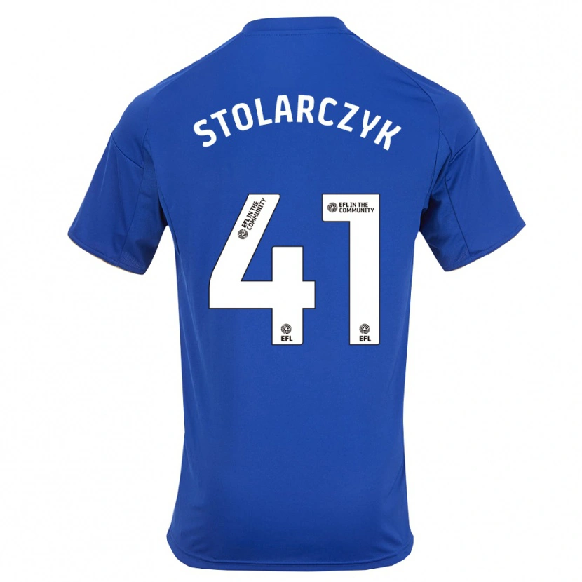 Danxen Kinderen Jakub Stolarczyk #41 Blauw Goud Thuisshirt Thuistenue 2025/26 T-Shirt