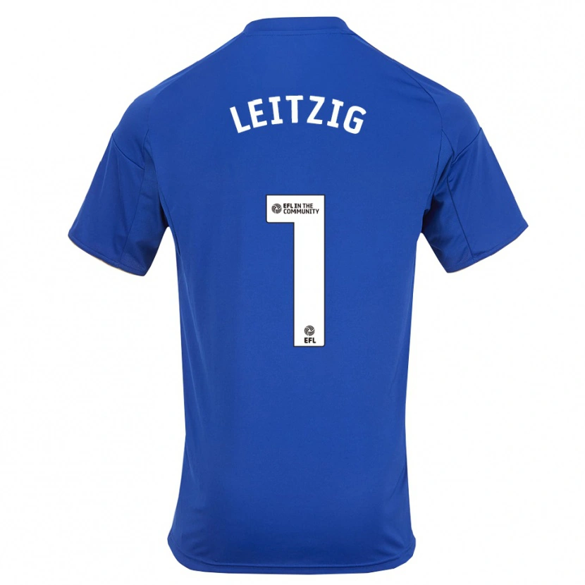Danxen Kinderen Janina Leitzig #1 Blauw Goud Thuisshirt Thuistenue 2025/26 T-Shirt