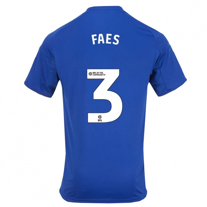 Danxen Kinderen Wout Faes #3 Blauw Goud Thuisshirt Thuistenue 2025/26 T-Shirt