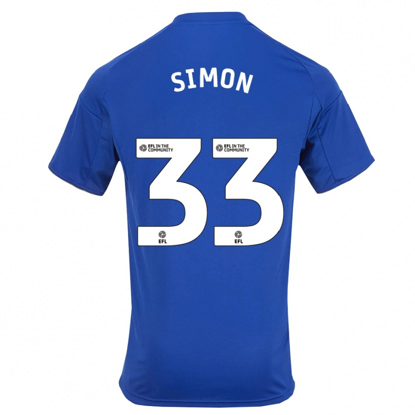 Danxen Kinderen Erin Simon #33 Blauw Goud Thuisshirt Thuistenue 2025/26 T-Shirt