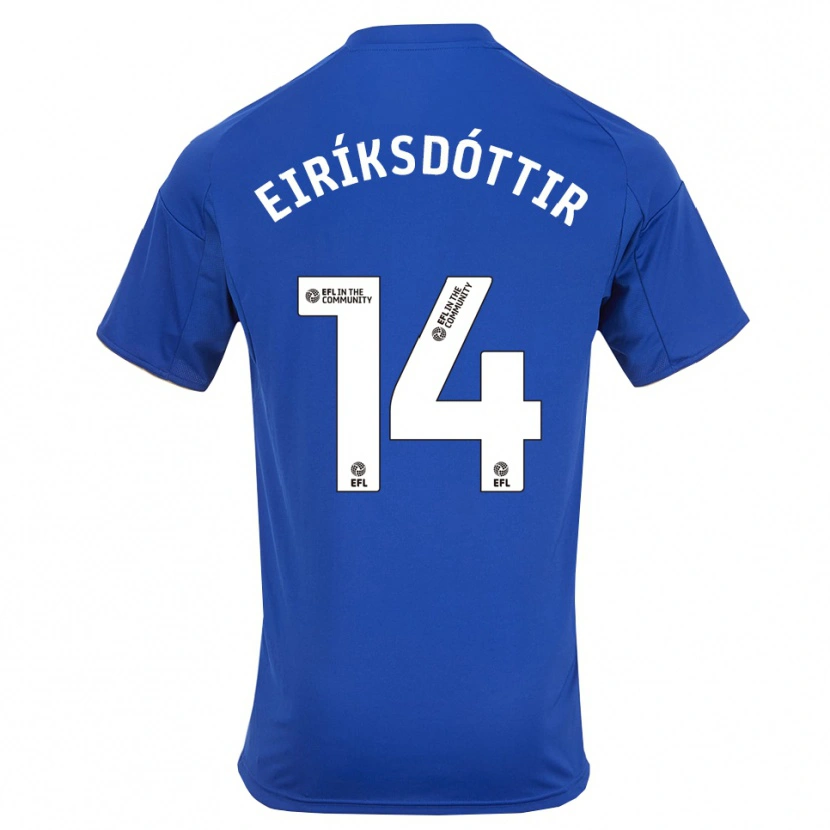 Danxen Kinderen Hlín Eiríksdóttir #14 Blauw Goud Thuisshirt Thuistenue 2025/26 T-Shirt