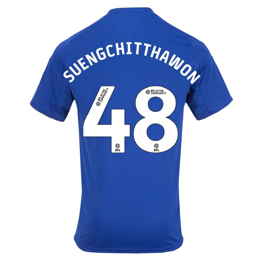 Danxen Kinderen Thanawat Suengchitthawon #48 Blauw Goud Thuisshirt Thuistenue 2025/26 T-Shirt