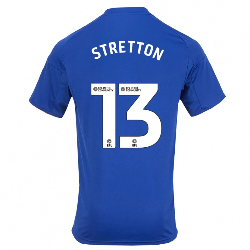 Danxen Kinderen Leo Stretton #13 Blauw Goud Thuisshirt Thuistenue 2025/26 T-Shirt
