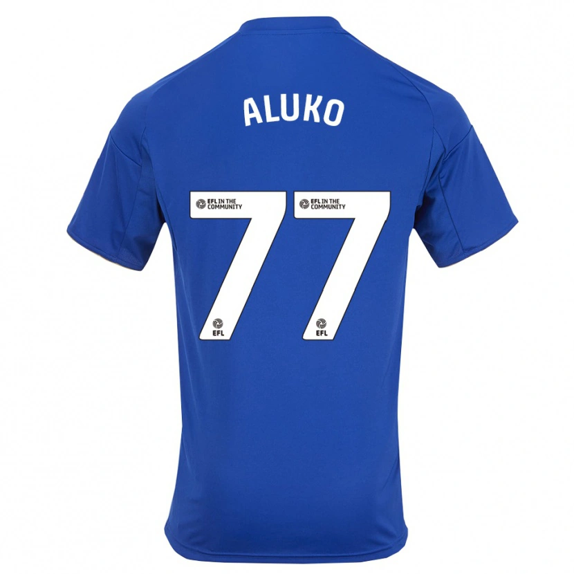 Danxen Kinderen Olabade Aluko #77 Blauw Goud Thuisshirt Thuistenue 2025/26 T-Shirt