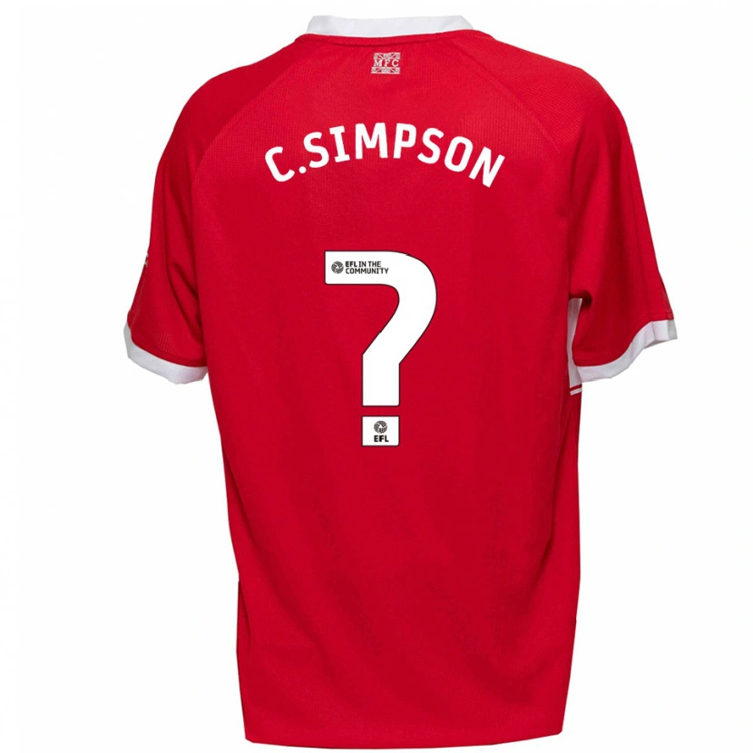 Danxen Kinderen Cameron Simpson #0 Rood Wit Thuisshirt Thuistenue 2025/26 T-Shirt