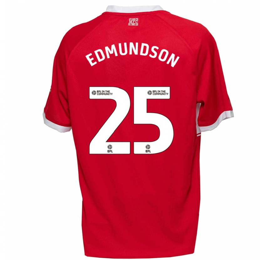 Danxen Kinderen George Edmundson #25 Rood Wit Thuisshirt Thuistenue 2025/26 T-Shirt