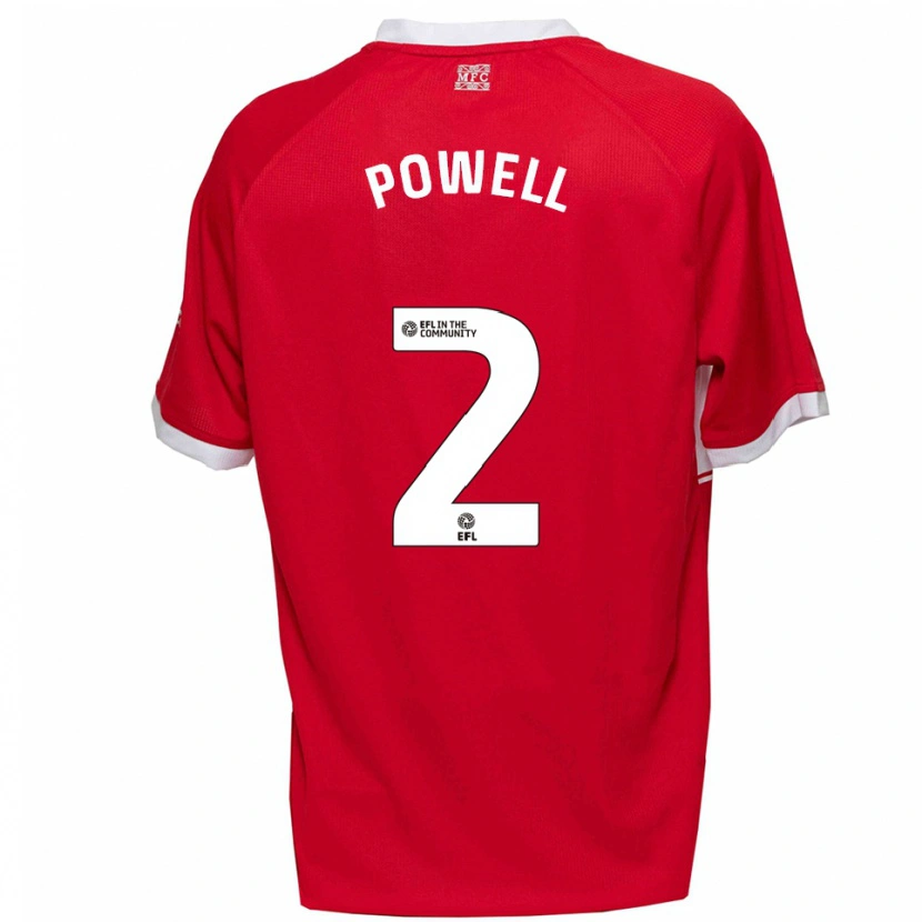 Danxen Kinderen Rio Patterson-Powell #2 Rood Wit Thuisshirt Thuistenue 2025/26 T-Shirt