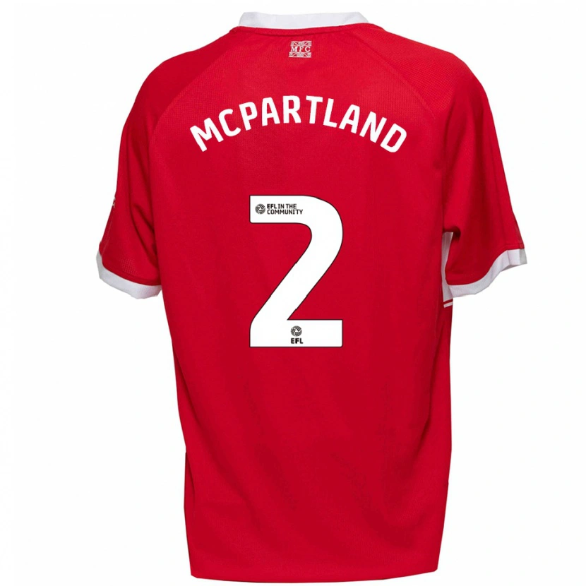 Danxen Kinderen Will Mcpartland #2 Rood Wit Thuisshirt Thuistenue 2025/26 T-Shirt