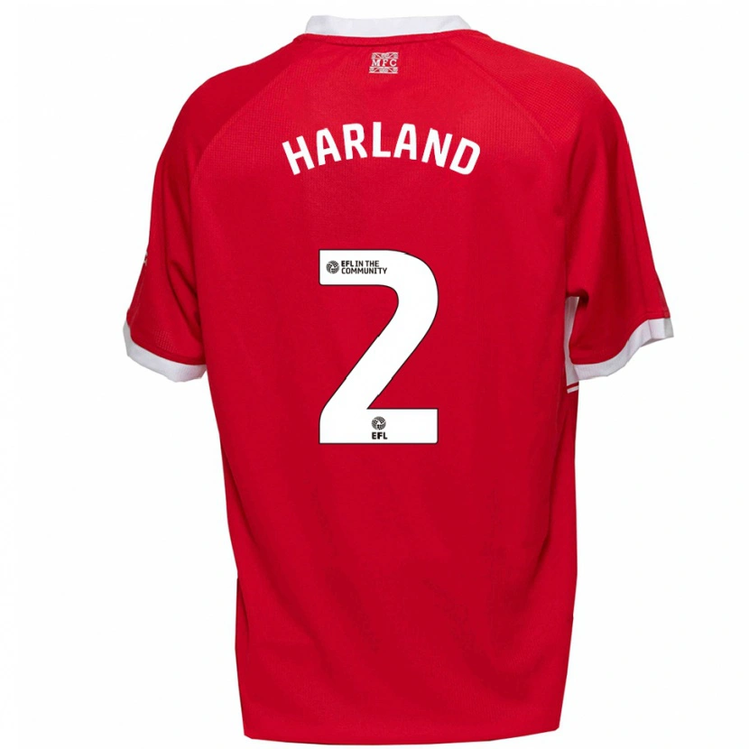 Danxen Kinderen Jane Harland #2 Rood Wit Thuisshirt Thuistenue 2025/26 T-Shirt
