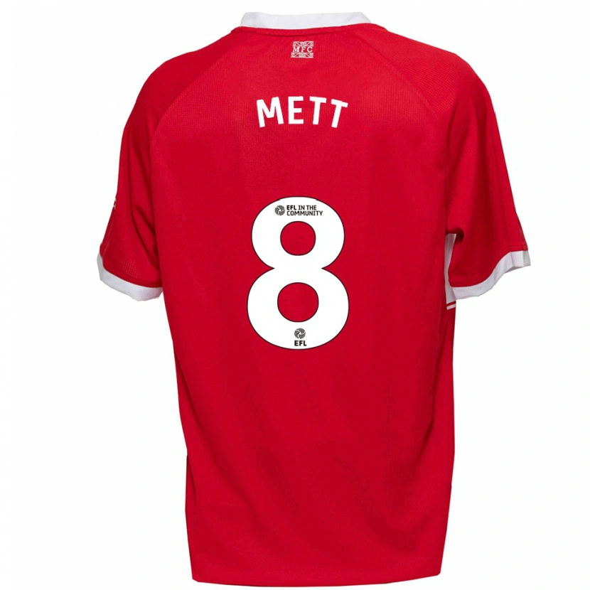 Danxen Kinderen Jessica Mett #8 Rood Wit Thuisshirt Thuistenue 2025/26 T-Shirt