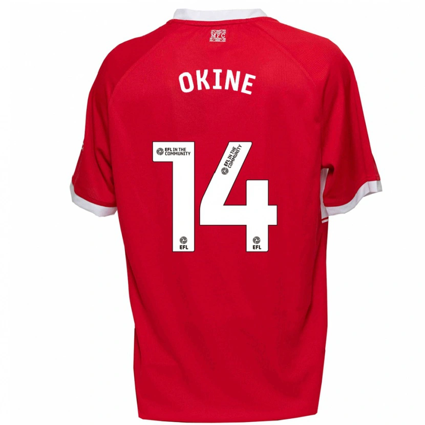Danxen Kinderen William Okine #14 Rood Wit Thuisshirt Thuistenue 2025/26 T-Shirt