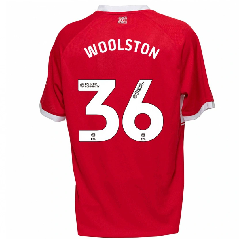 Danxen Kinderen Luke Woolston #36 Rood Wit Thuisshirt Thuistenue 2025/26 T-Shirt