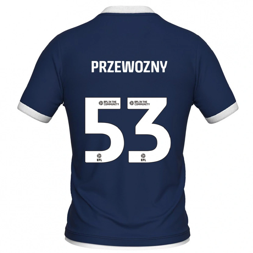 Danxen Kinderen Jakub Przewozny #53 Marine Wit Thuisshirt Thuistenue 2025/26 T-Shirt
