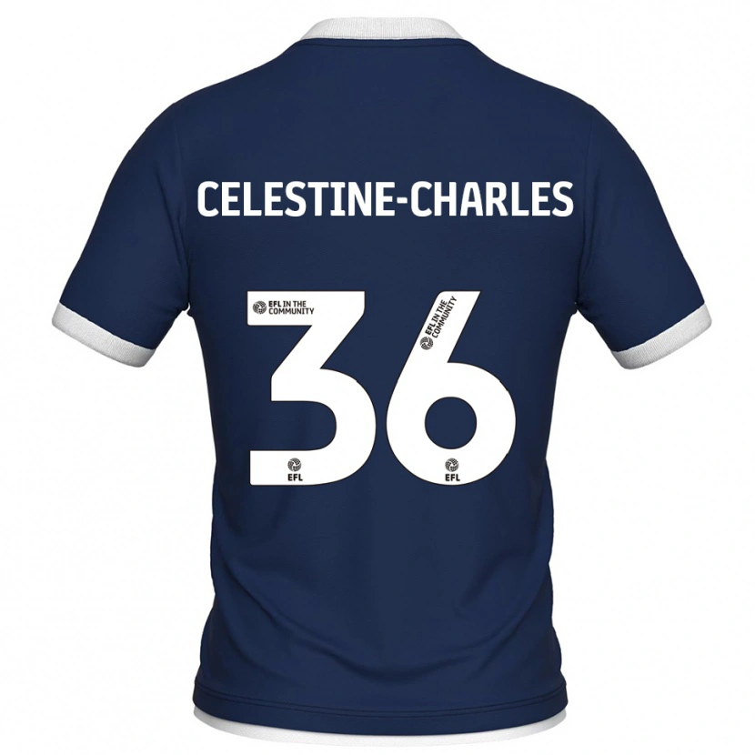 Danxen Kinderen Jaiden Celestine-Charles #36 Marine Wit Thuisshirt Thuistenue 2025/26 T-Shirt