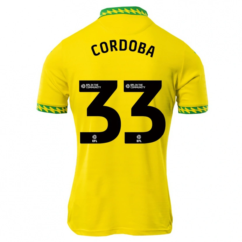 Danxen Kinderen José Córdoba #33 Wit Groen Thuisshirt Thuistenue 2025/26 T-Shirt