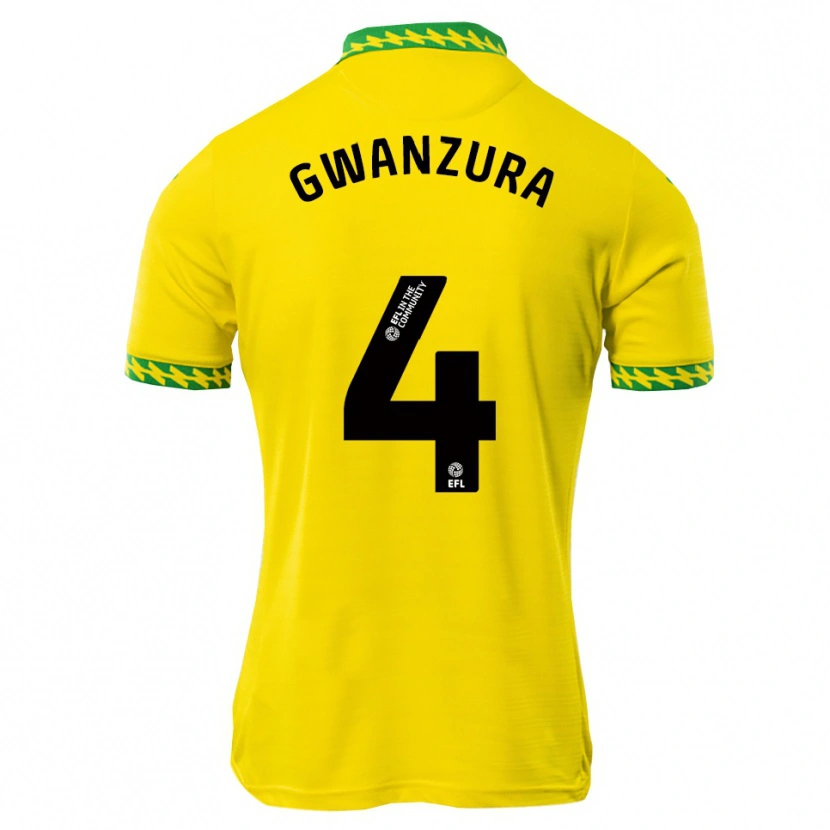 Danxen Kinderen Takudzwa Gwanzura #4 Wit Groen Thuisshirt Thuistenue 2025/26 T-Shirt