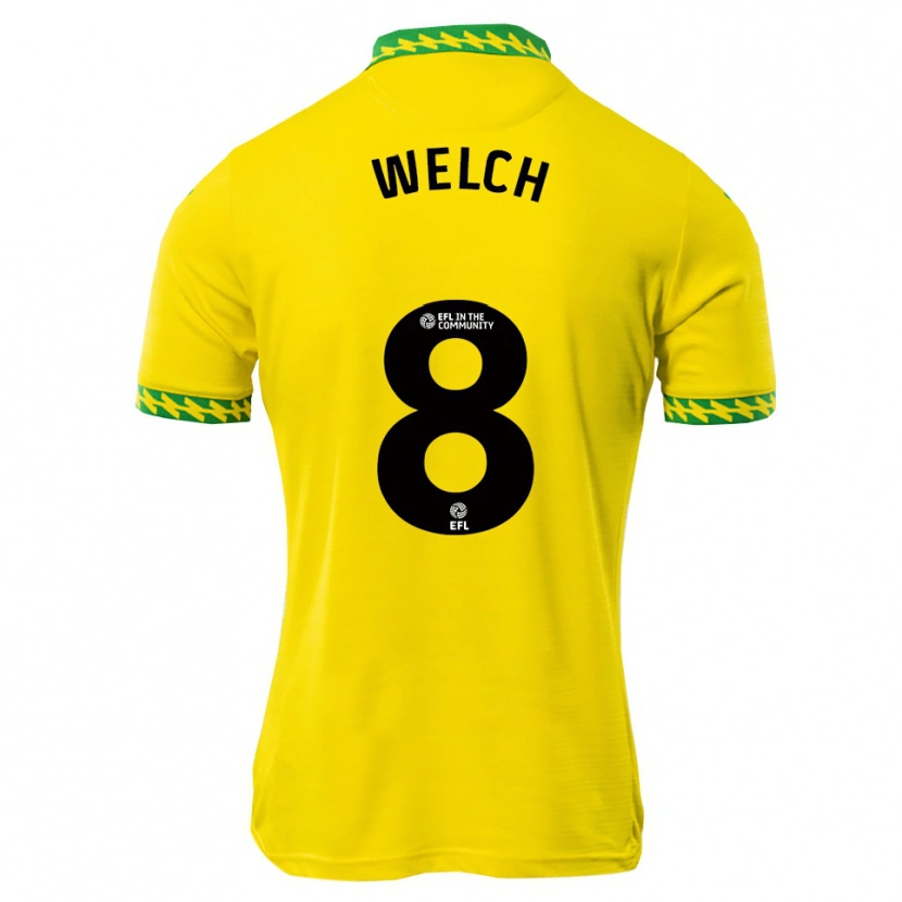 Danxen Kinderen Finley Welch #8 Wit Groen Thuisshirt Thuistenue 2025/26 T-Shirt