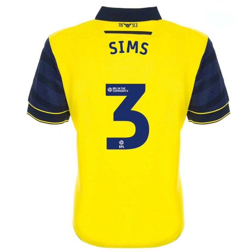Danxen Kinderen Gemma Sims #3 Geel Marine Thuisshirt Thuistenue 2025/26 T-Shirt