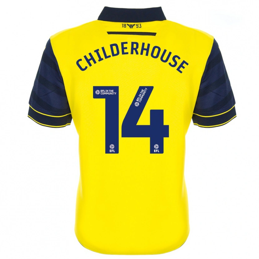Danxen Kinderen Molly Childerhouse #14 Geel Marine Thuisshirt Thuistenue 2025/26 T-Shirt