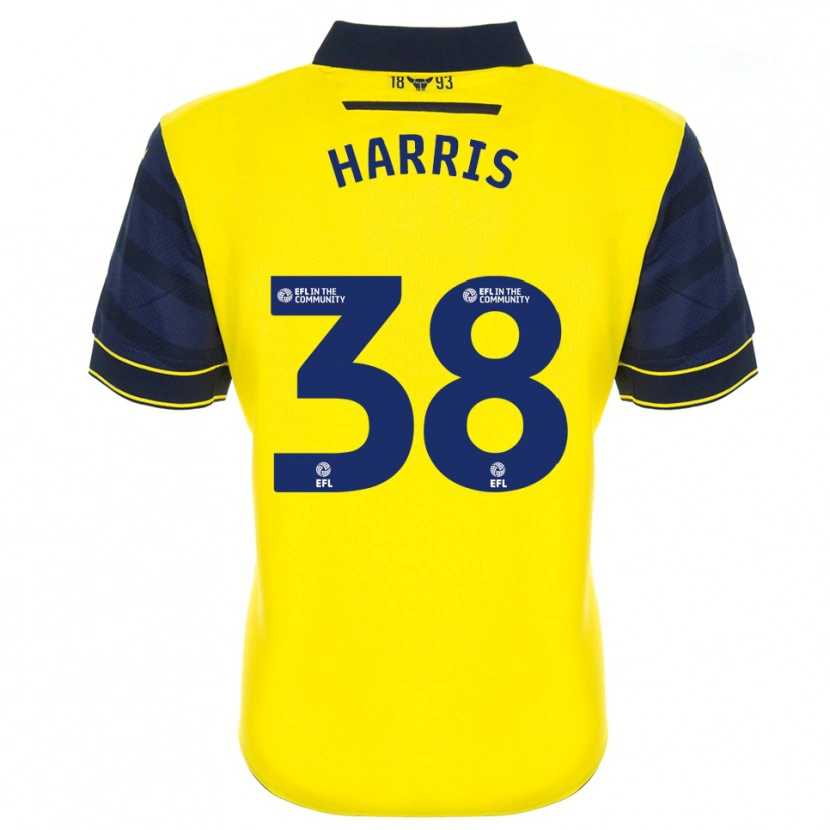 Danxen Kinderen Luke Harris #38 Geel Marine Thuisshirt Thuistenue 2025/26 T-Shirt