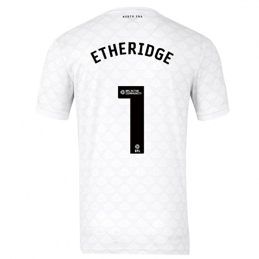 Danxen Kinderen Ellie Etheridge #1 Wit Rood Thuisshirt Thuistenue 2025/26 T-Shirt