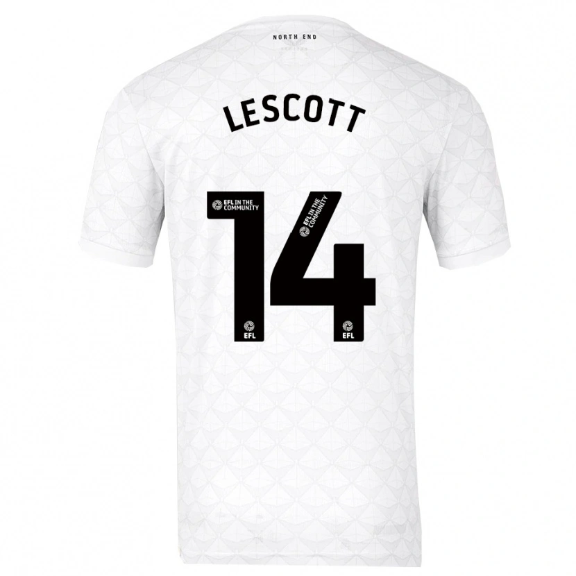 Danxen Kinderen Clayton Lescott #14 Wit Rood Thuisshirt Thuistenue 2025/26 T-Shirt