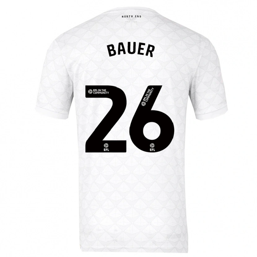 Danxen Kinderen Patrick Bauer #26 Wit Rood Thuisshirt Thuistenue 2025/26 T-Shirt