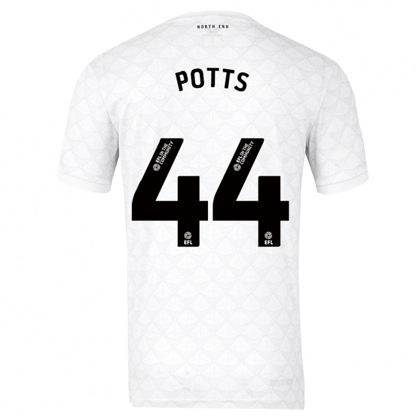Danxen Kinderen Brad Potts #44 Wit Rood Thuisshirt Thuistenue 2025/26 T-Shirt