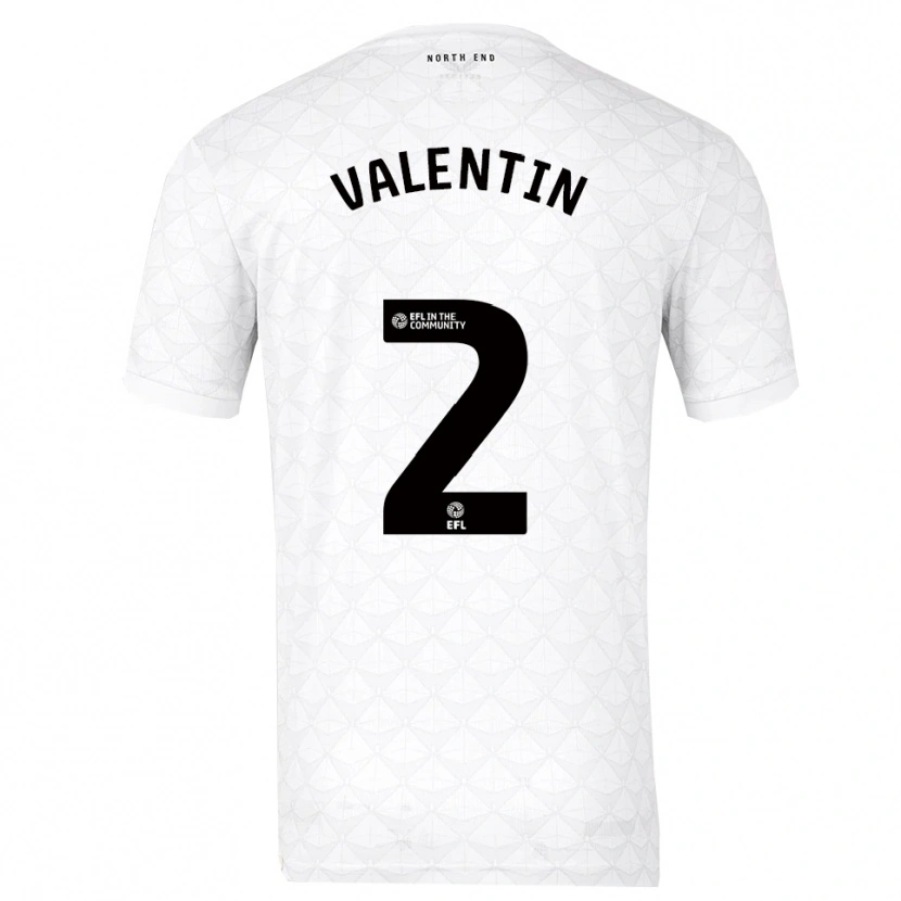 Danxen Kinderen Pol Valentín #2 Wit Rood Thuisshirt Thuistenue 2025/26 T-Shirt