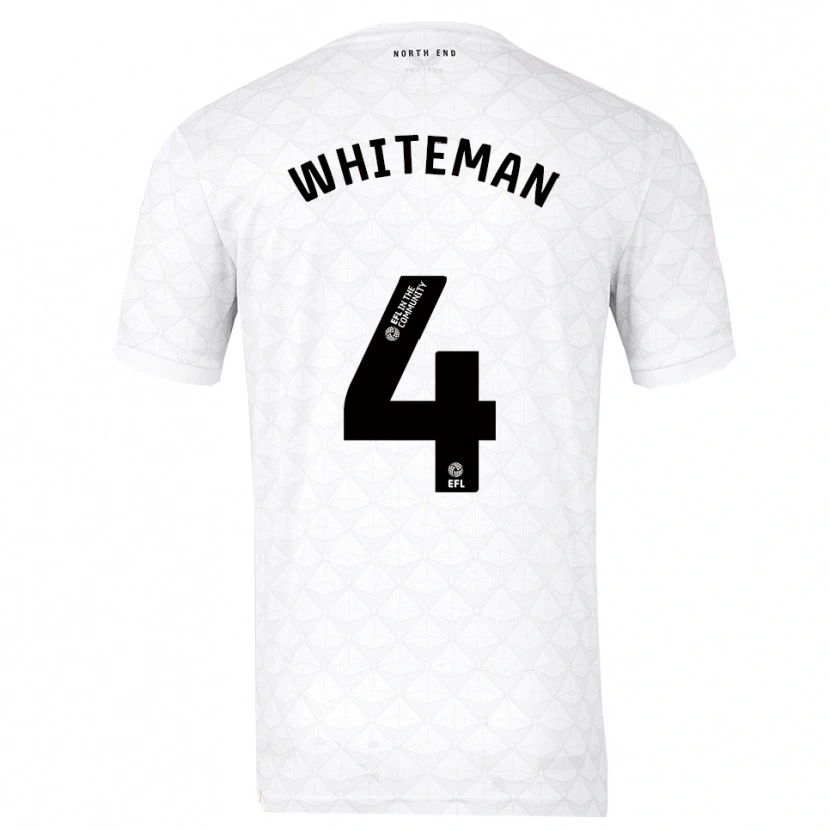 Danxen Kinderen Ben Whiteman #4 Wit Rood Thuisshirt Thuistenue 2025/26 T-Shirt